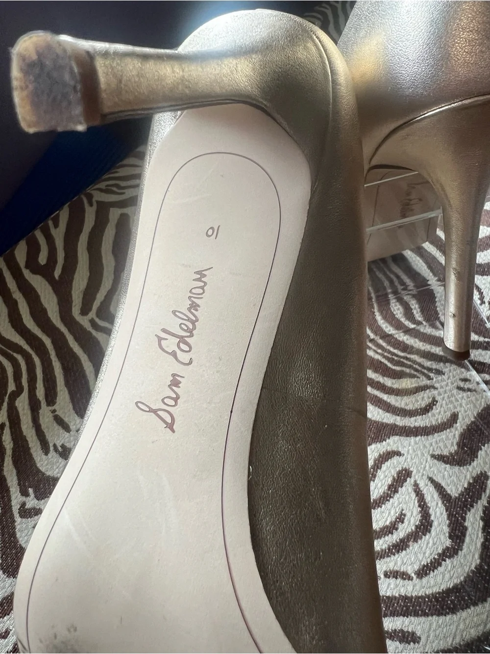 Sam Edelman Champagne Metallic Pointed-Toe Pumps